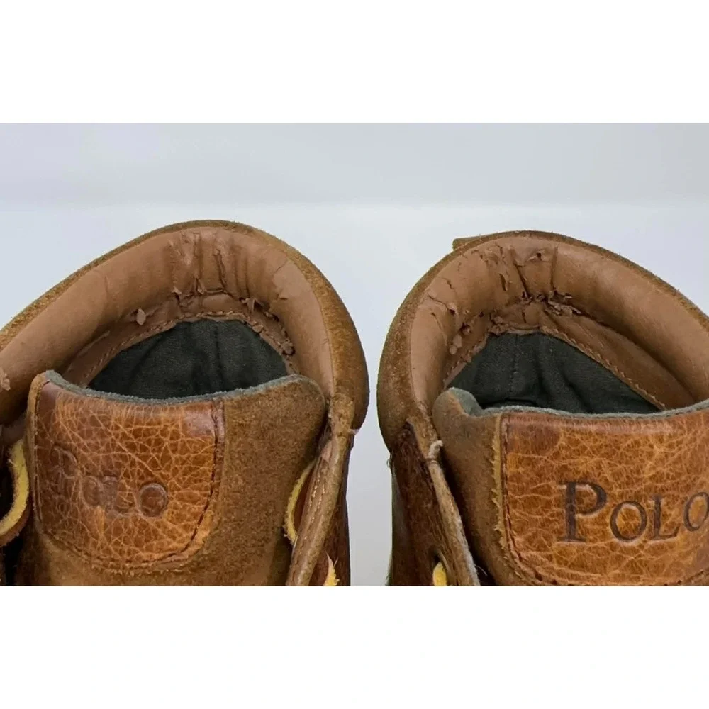 Polo Ralph Lauren Chukka Boots Mens 10 D Brown Leather Hi Top Shoe Tedd Preppy
